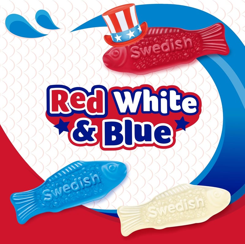 Sour Patch Kids SWEDISH FISH Mini Red, White & Blue Soft & Chewy Candy - Image 5